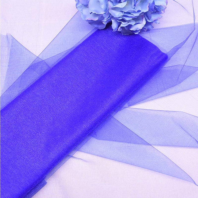 Anteer Crystal Organza Tulle Sheer Fabric Backdrop Curtains for Wedding Baby Shower Birthday Party Event Decor, 19â€ by 30 Yard (Royal Blue) - Image 2